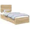 Image de vidaXL Cadre de lit Chêne Sonoma 100 x 200 cm Bois d'ingénierie, Rangement Pratique, mobilier de Chambre Chic, Cadre de lit Moderne, Bois aggloméré, Montage Facile, Design élégant