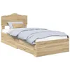 Image de vidaXL Cadre de lit Chêne Sonoma 100 x 200 cm Bois d'ingénierie, Cadre de lit Rectangular Moderne, Design élégant et résistant, Rangement spacieux, mobilier Contemporain