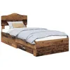 Image de vidaXL Cadre de lit Bois Ancien 100 x 200 cm Bois d'ingénierie, Cadre de lit Rectangular Moderne, Design élégant et résistant, Rangement spacieux, mobilier Contemporain