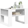 Image de vidaXL Table Basse Blanc 66 x 49,5 x 45 cm Bois d'ingénierie, Table Basse Moderne pour Salon, Design rectangulaire Durable, Bois d'ingénierie, Accent Polyvalent au Sol