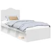 Image de vidaXL Cadre de lit avec tête de lit Blanc 90 x 200 cm Pin Massif