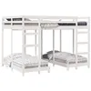 Image de vidaXL Cadre de lit superposé Triple Blanc 140 x 200 cm Pin Massif, Lit superposé Triple, Style Moderne, Cadre en pin Solide, Gain de Place, mobilier Pratique avec barrières de sécurité