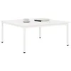 Image de vidaXL Table Basse Blanc 100 x 100 x 45 cm Bois de pin Massif, Table de Salle à Manger, Table Basse contemporaine, Surface en Bois de pin Durable, Design Chic et Minimaliste