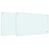 Image de vidaXL Protection de Cuisine 2 pcs Blanc 90 x 50 cm Verre trempé, Décor de Cuisine Chic, crédence Moderne, Protection résistante, Panneau en Verre, Lignes nettes pour Votre Espace Cuisine