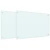 Image de vidaXL Protection de Cuisine 2 pcs Blanc 90 x 60 cm Verre trempé, Décor de Cuisine Chic, crédence Moderne, Protection résistante, Panneau en Verre, Lignes nettes pour Votre Espace Cuisine