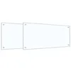Image de vidaXL Protection de Cuisine 2 pcs Transparent 90 x 40 cm Verre trempé, Décor de Cuisine Chic, crédence Moderne, Protection résistante, Panneau en Verre, Lignes nettes pour Votre Espace Cuisine