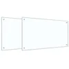 Image de vidaXL Protection de Cuisine 2 pcs Transparent 90 x 50 cm Verre trempé, Décor de Cuisine Chic, crédence Moderne, Protection résistante, Panneau en Verre, Lignes nettes pour Votre Espace Cuisine