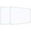 Image de vidaXL Protection de Cuisine 2 pcs Transparent 90 x 60 cm Verre trempé, Décor de Cuisine Chic, crédence Moderne, Protection résistante, Panneau en Verre, Lignes nettes pour Votre Espace Cuisine