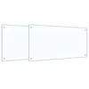 Image de vidaXL Protection de Cuisine 2 pcs Transparent 100 x 50 cm, Décor de Cuisine Chic, crédence Moderne, Protection résistante, Panneau en Verre, Lignes nettes pour Votre Espace Cuisine