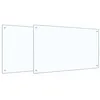 Image de vidaXL Protection de Cuisine 2 pcs Transparent 100 x 60 cm, Décor de Cuisine Chic, crédence Moderne, Protection résistante, Panneau en Verre, Lignes nettes pour Votre Espace Cuisine