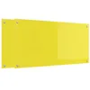 Image de vidaXL Protection de Cuisine 2 pcs Jaune 100 x 50 cm Verre trempé, Dosseret de Cuisine Moderne, Verre Résistant à la Chaleur, Élégante Mise à Niveau de Votre Espace, Panneau Protecteur Minimaliste
