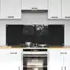 Image de vidaXL Protection de cuisine 2 pcs Noir 70 x 50 cm verre trempé