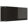 Image de vidaXL Protection de Cuisine 2 pcs Noir 100 x 50 cm Verre trempé, Design Moderne, Plan de Travail Durable : Dosseret en Verre résistant à la Chaleur, pour Une déco stylée