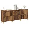 Image de vidaXL Buffets 3 pcs Bois Ancien 60 x 35 x 70 cm Bois d'ingénierie, Buffet de Salle à Manger, Design Moderne, Rangement de Cuisine, Style Minimaliste, Bois Durable