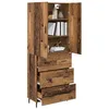 Image de vidaXL Haut Armoire 2 pcs Bois Ancien Bois Aggloméré et Verre, Unité de Rangement Moderne, highboard rectangulaire, Buffet stylé, Meuble Fonctionnel, Parfait pour Le Salon