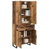 Image de vidaXL Haut Armoire avec tiroir 2 pcs Bois Ancien 69,5 x 34 x 180 cm, Buffet Moderne à l'élégance, Rangement Pratique, Meuble de Salle à Manger stylé, Grand Espace