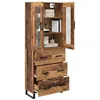 Image de vidaXL Haut Armoire 2 pcs Bois Ancien Bois Aggloméré et Verre, Salle à Vivre Moderne, Buffet rectangulaire, Rangement spacieux, Meuble Contemporain, Solutions Pratiques