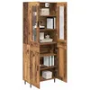Image de vidaXL Haut Armoire 2 pcs Bois Ancien Bois Aggloméré et Verre, Solution de Rangement Moderne pour Salon, Buffet rectangulaire, Meuble d’intérieur élégant en Bois