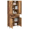 Image de vidaXL Haut Armoire 2 pcs Bois Ancien Bois Aggloméré et Verre, Buffet Moderne pour Salon, Rangement Rectangular, vitrine en Verre, Meuble élégant et Polyvalent