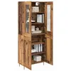 Image de vidaXL Haut Armoire 2 pcs Bois Ancien Bois d'ingénierie, Buffet de Salon, Meuble Moderne en Verre, Rangement en Bois, Design Minimaliste élégant, Gain de Place