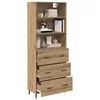 Image de vidaXL Haut Armoire avec tiroir Chêne Artisanal 69,5 x 34 x 180 cm, Meuble de Rangement rectangulaire Moderne, en Bois, Chic pour Le Salon, Armoire Minimaliste pour la Maison