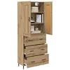 Image de vidaXL Haut Armoire 2 pcs Chêne Artisanal Bois Aggloméré et Verre, Buffet Moderne pour Salon, Rangement Rectangular, vitrine en Verre, Meuble élégant et Polyvalent
