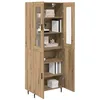Image de vidaXL Haut Armoire 2 pcs Chêne Artisanal Bois Aggloméré et Verre, Solution de Rangement Moderne pour Salon, Buffet rectangulaire, Meuble d’intérieur élégant en Bois