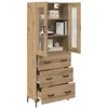 Image de vidaXL Haut Armoire 2 pcs Chêne Artisanal 69,5 x 34 x 180 cm, Rangement Salon, Cabinet Rectangulaire Mur, Design Contemporain, Solution Pratique Gain de Place