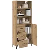 Image de vidaXL Haut Armoire avec tiroir Chêne Artisanal 69,5 x 34 x 180 cm, Buffet de Salon, unité de Rangement rectangulaire, mobilier Moderne, Cabinet en Bois d'ingénierie, Gain de Place, Multifonctionnel