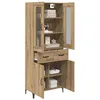 Image de vidaXL Haut Armoire Montage Mural Chêne Artisanal 69,5 x 34 x 180 cm, Rangement Moderne, bahut rectangulaire, Meuble Mural, Organisateur Chic, Solution Gain de Place