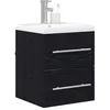Image de vidaXL Meuble de Lavabo de Salle de Bain Chêne Noir 41 x 38,5 x 48 cm, Meuble de Salle de Bain Moderne, Rangement rectangulaire, Organisateur Mural, Meuble Pratique en Bois