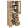 Image de vidaXL Haut Armoire 2 pcs Chêne Artisanal 69,5 x 34 x 180 cm, Rangement Salon, Cabinet Rectangulaire Mur, Design Contemporain, Solution Pratique Gain de Place