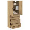 Image de vidaXL Haut Armoire 2 pcs Chêne Artisanal Bois d'ingénierie et Verre, Buffet Moderne, Meuble rectangulaire, Grand Rangement, indispensables contemporains pour la Salle à Manger, Bois aggloméré