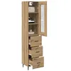Image de vidaXL Haut Armoire avec tiroir Chêne Artisanal 34,5 x 34 x 180 cm, Buffet rectangulaire, Moderne, Meuble de Rangement Robuste, Parfait pour Le Salon et Bien Plus