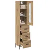 Image de vidaXL Haut Armoire avec tiroir Chêne Artisanal 34,5 x 34 x 180 cm, Rangement Salle à Manger, Meuble Haut Moderne, Buffet rectangulaire, armoires durables, Organisation Pratique pour Cuisine
