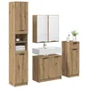 Image de vidaXL Ensemble de mobilier de salle de bain 4 pcs Chêne artisanal, Salle de bain, Rectangulaire, Rustique, Rangement, Idées d'organisation pour les petits espaces, Étagères ouvertes, Inspiration de d