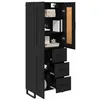 Image de vidaXL Haut Armoire Chêne Noir 69,5 x 34 x 180 cm Bois d'ingénierie, Buffet Moderne, Rangement Tendance, Meuble Salon Pratique, Organisateur Multifonction