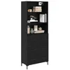 Image de vidaXL Haut Armoire Montage Mural 2 pcs Chêne Noir Bois d'ingénierie, Buffet Moderne, Meuble rectangulaire, Rangement Chic, étagère Murale, mobilier en Bois, Organisation Maison