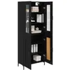 Image de vidaXL Haut Armoire Montage Mural 2 pcs Chêne Noir 69,5 x 34 x 180 cm, Rangement Salon, Cabinet Rectangulaire Mur, Design Contemporain, Solution Pratique Gain de Place