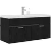 Image de vidaXL Cabinet de Salle de Bain Chêne Noir 100 x 38,5 x 46 cm, Meuble de Salle de Bain Moderne, Mural rectangulaire, Rangement Minimaliste, Organisateur Efficace, Bois Design