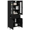 Image de vidaXL Haut Armoire avec tiroir 2 pcs Chêne Noir Bois d'ingénierie, Buffet élégant, Meuble Mural rectangulaire pour Un Salon organisé, Style Moderne à la Maison