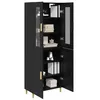 Image de vidaXL Haut Armoire Chêne Noir 69,5 x 34 x 180 cm, Buffet élégant, Meuble Rectangle Moderne, Rangement spacieux, organise ta Salle à Manger, déco contemporaine