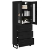 Image de vidaXL Haut Armoire 2 pcs Chêne Noir Bois Aggloméré et Verre, Rangement Style Moderne pour Salon, Haut Plan avec Design épuré, Bois Composite, mobilier Pratique pour Manger et Organiser