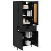 Image de vidaXL Haut Armoire avec tiroir 2 pcs Chêne Noir Bois d'ingénierie, Meuble de Rangement Moderne, Armoire rectangulaire pour Salon, Espace Ample, Design stylé