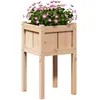 Image de vidaXL Cache-Pot de Jardin Nature 40 x 40 x 70 cm Bois de pin Massif, Jardin et terrasse, agencement carré, Design Minimaliste, Pots créatifs, espaces Verts urbains, idées déco esthétique