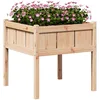 Image de vidaXL Cache-Pot de Jardin Nature 70 x 70 x 70 cm Bois de pin Massif, Jardin et terrasse, élégant, Rustique, transforme Vos espaces extérieurs en havres de Paix.