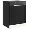 Image de vidaXL Panneau de Lave-Vaisselle Lucca Chêne Noir 60 x 1,5 x 57 cm, Solutions de Cuisine Modernes, Panneau rectangulaire en Bois, Protection pour Lave-Vaisselle, Gain de Place