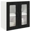 Image de vidaXL Cabinet en Verre Mural Lucca Chêne Noir 60 x 31 x 60 cm, Solutions de Cuisine Modernes, Panneau rectangulaire en Bois, Protection pour Lave-Vaisselle, Gain de Place