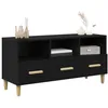 Image de vidaXL Meuble TV Chêne Noir 102 x 36 x 50 cm Bois d'ingénierie, Meuble TV en Bois rectangulaire Moderne, Design épuré, Rangement Pratique, unité Minimaliste, Console multimédia