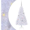 Image de vidaXL Sapin de Noël Artificiel avec 150 LED Blanc 120 cm PVC et Acier, Salle de séjour, Design Conique, Moderne, Matériaux Solides, Élégant et Pratique, pour Tout Espace Contemporain